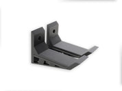 A pair of Black, Nerf wall mounts, Screw in and adhesive install,  close-up on drywall